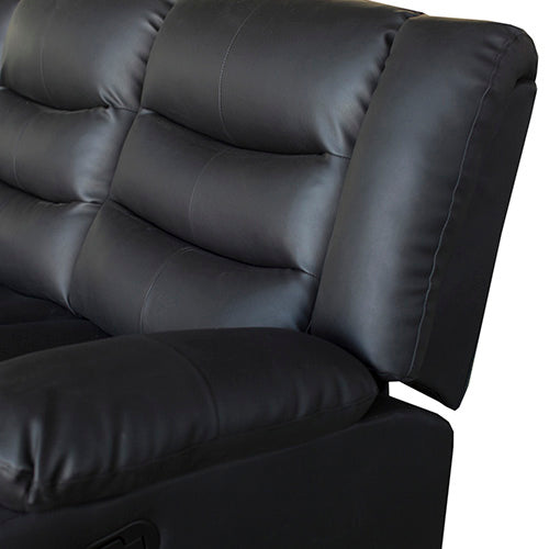 3 + 2 Seater Recliner Sofa In Faux Leather Lounge Couch in Black Furniture > Bar Stools & Chairs > Arm Chairs &