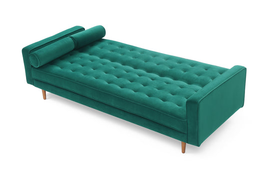 Sofa Bed 3 Seater Button Tufted Lounge Set for Living Room Couch in Velvet Green Colour - Furniture > Sofas > Sofas &