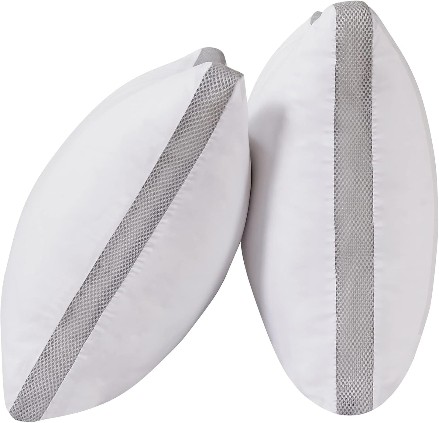 Bamboo Cooling Pillows Twin Pack - Luxury Plush Down-Like Microfibre Pillows for Bedding - Ultra Soft Comfy &