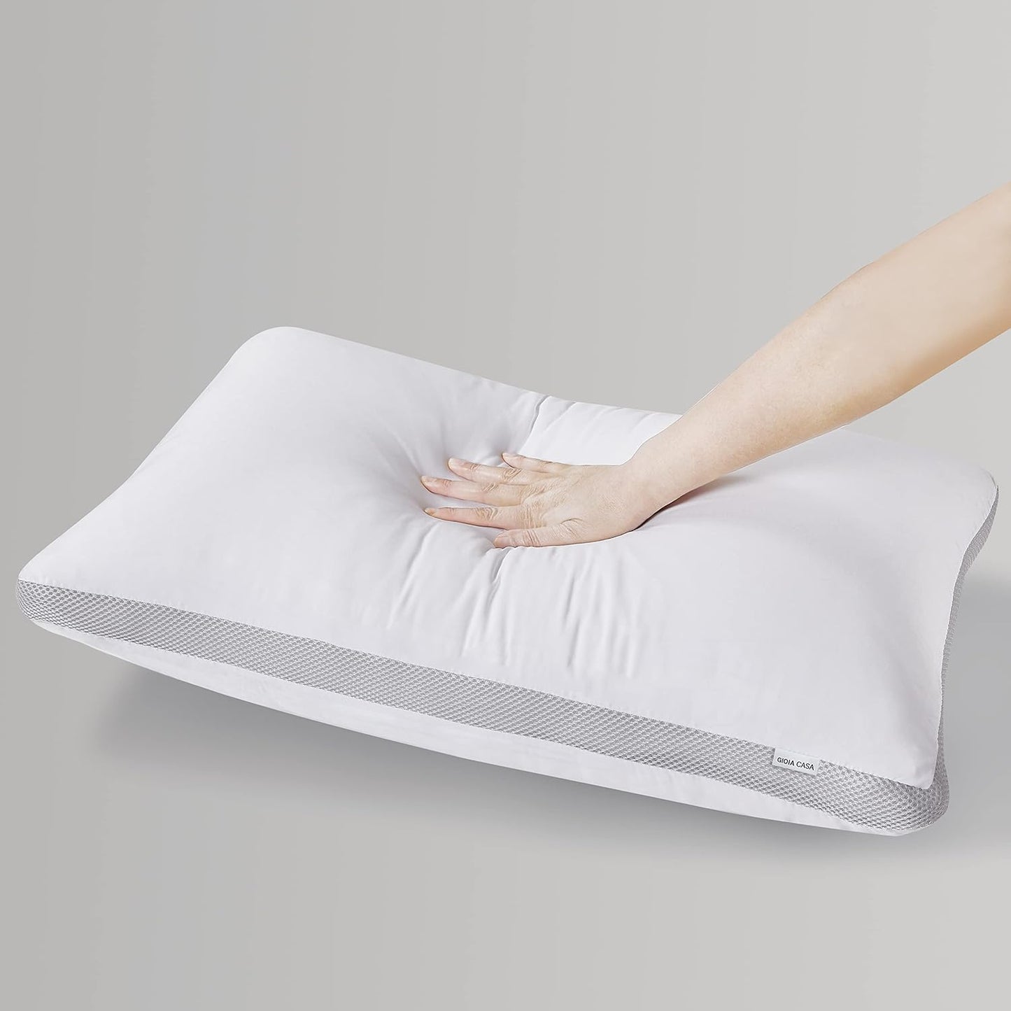 Bamboo Cooling Pillows Twin Pack - Luxury Plush Down-Like Microfibre Pillows for Bedding - Ultra Soft Comfy &