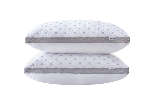 Luxury Bamboo Cooling Twin pack plush down like pillows with 2 bonus quilted waterproof pillow protectors Home & Garden