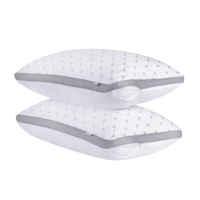 Luxury Bamboo Cooling Twin pack plush down-like pillows with 2 bonus quilted waterproof pillow protectors - Home &