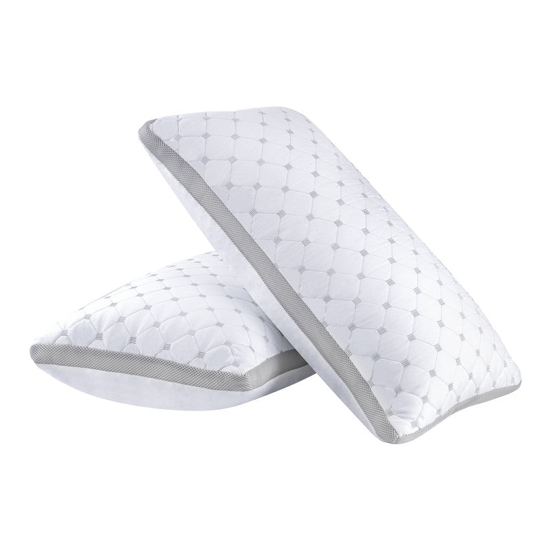 Luxury Bamboo Cooling Twin pack plush down-like pillows with 2 bonus quilted waterproof pillow protectors - Home &