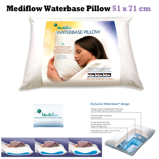 Mediflow Adjustable Waterbase Water Neck Pain Reduction Standard Pillow Home & Garden > Bedding > Pillows