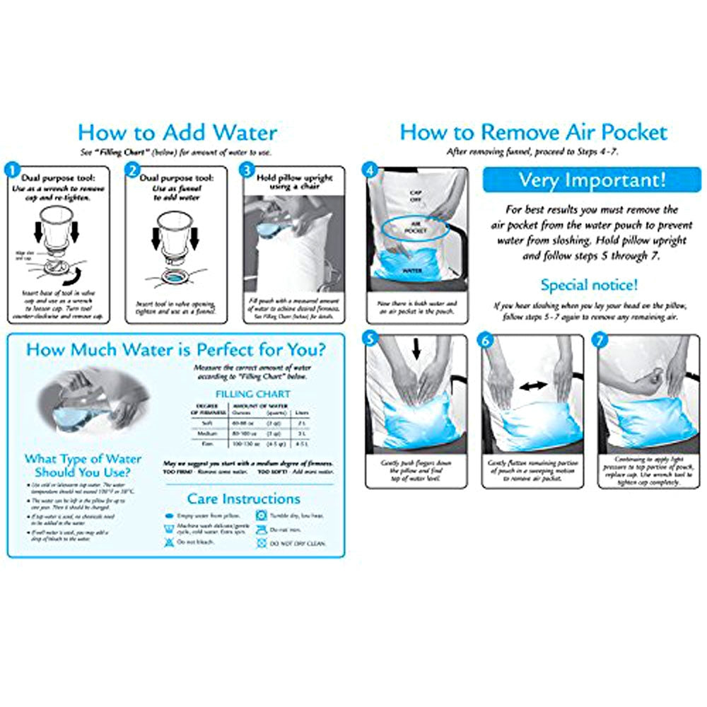 Mediflow Adjustable Waterbase Water Neck Pain Reduction Standard Pillow - Home & Garden > Bedding > Pillows