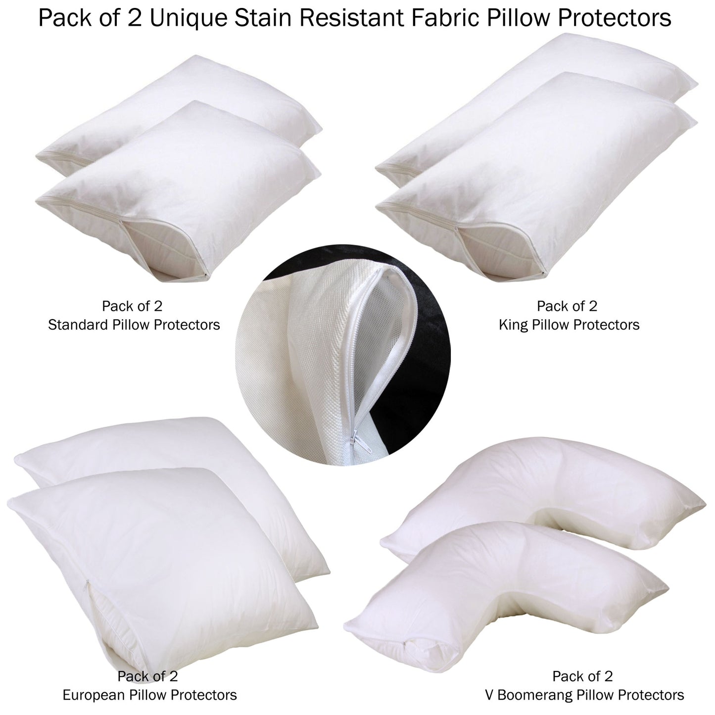 Set of 2 Stain Resistant Pillow Protectors Standard Home & Garden > Bedding > Pillows