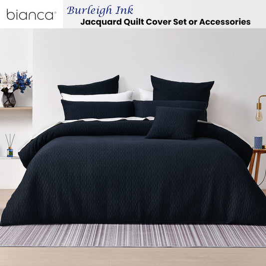 Bianca Burleigh Ink Jacquard Quilt Cover Set Super King