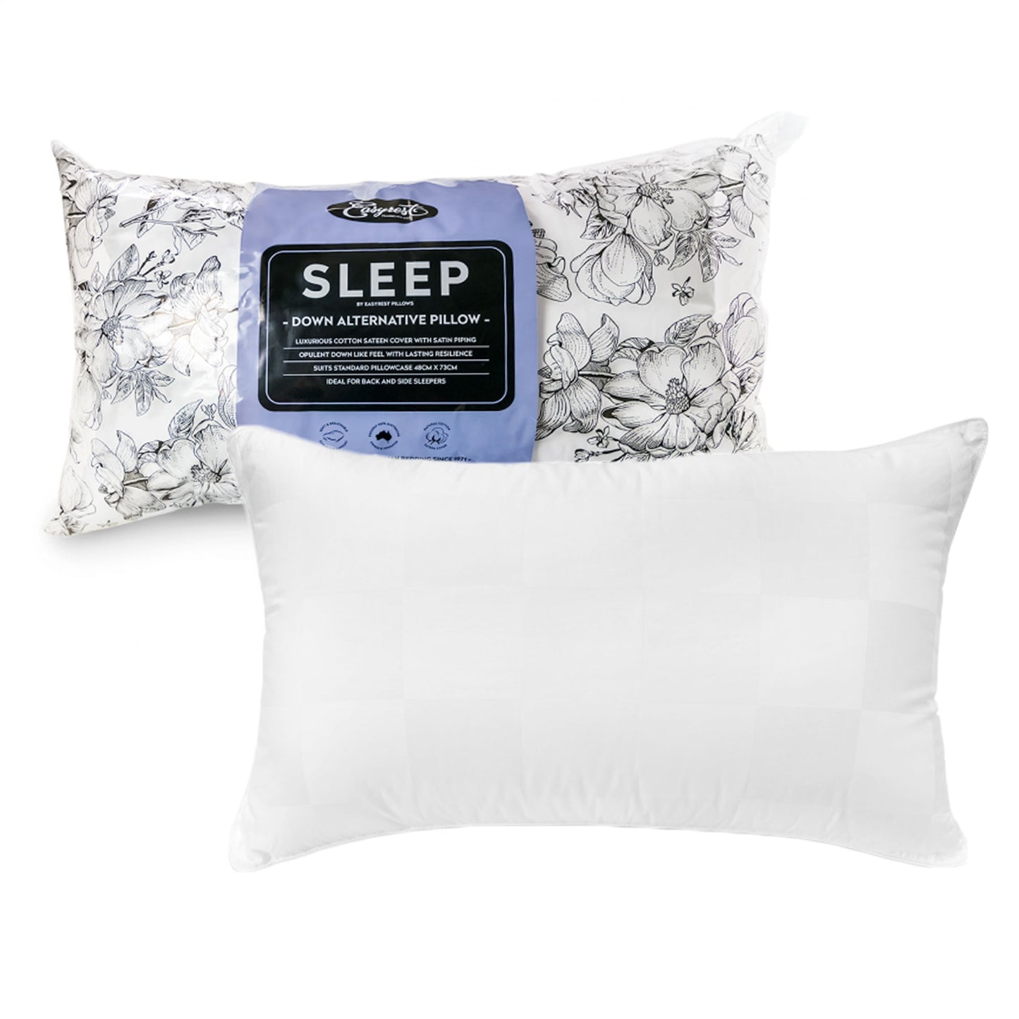 Easyrest Sleep Down Alternative Standard Pillow Suits Back Sleeper - Home & Garden > Bedding > Pillows