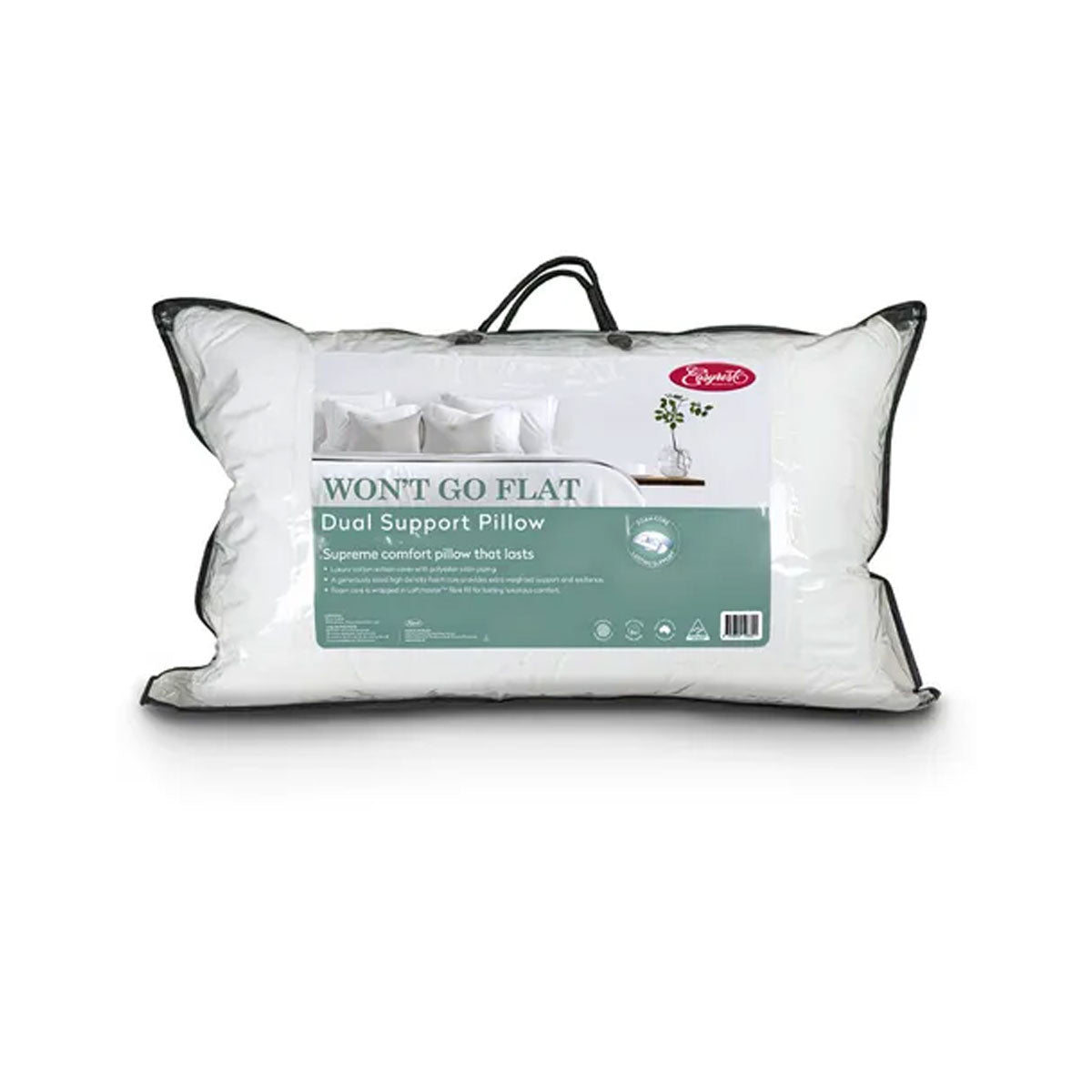 Easyrest Won’t Go Flat Dual Support Standard Pillow 48 x 73 cm - Home & Garden > Bedding > Pillows