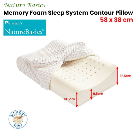 Alastairs Nature Basics Memory Foam Contour Standard Pillow 38 x 58cm Home & Garden > Bedding > Pillows
