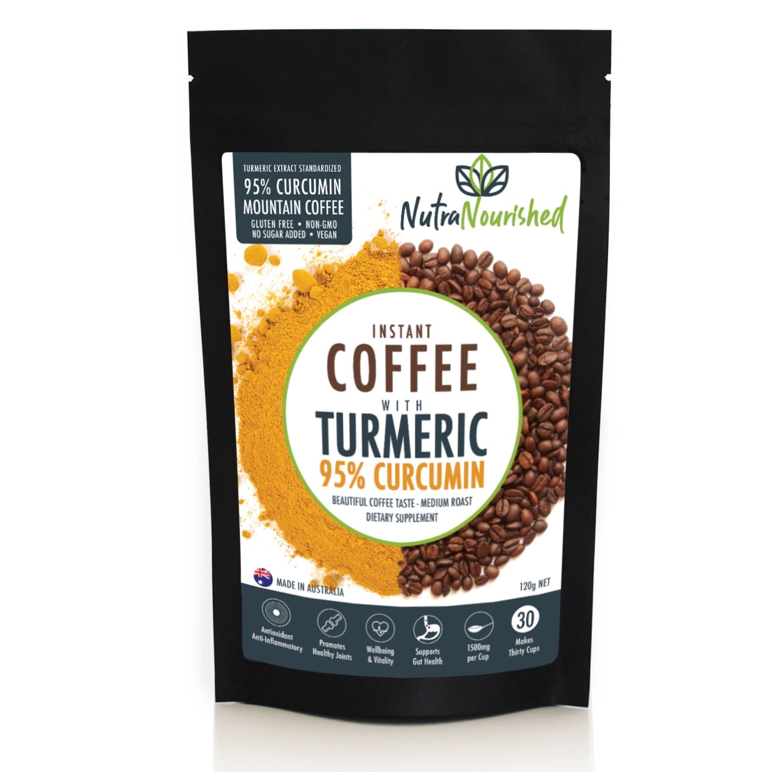 Instant Coffee with 95% Pure Organic Curcumin Turmeric Extract Powder (1,000mg) Health & Beauty > Nutrition &