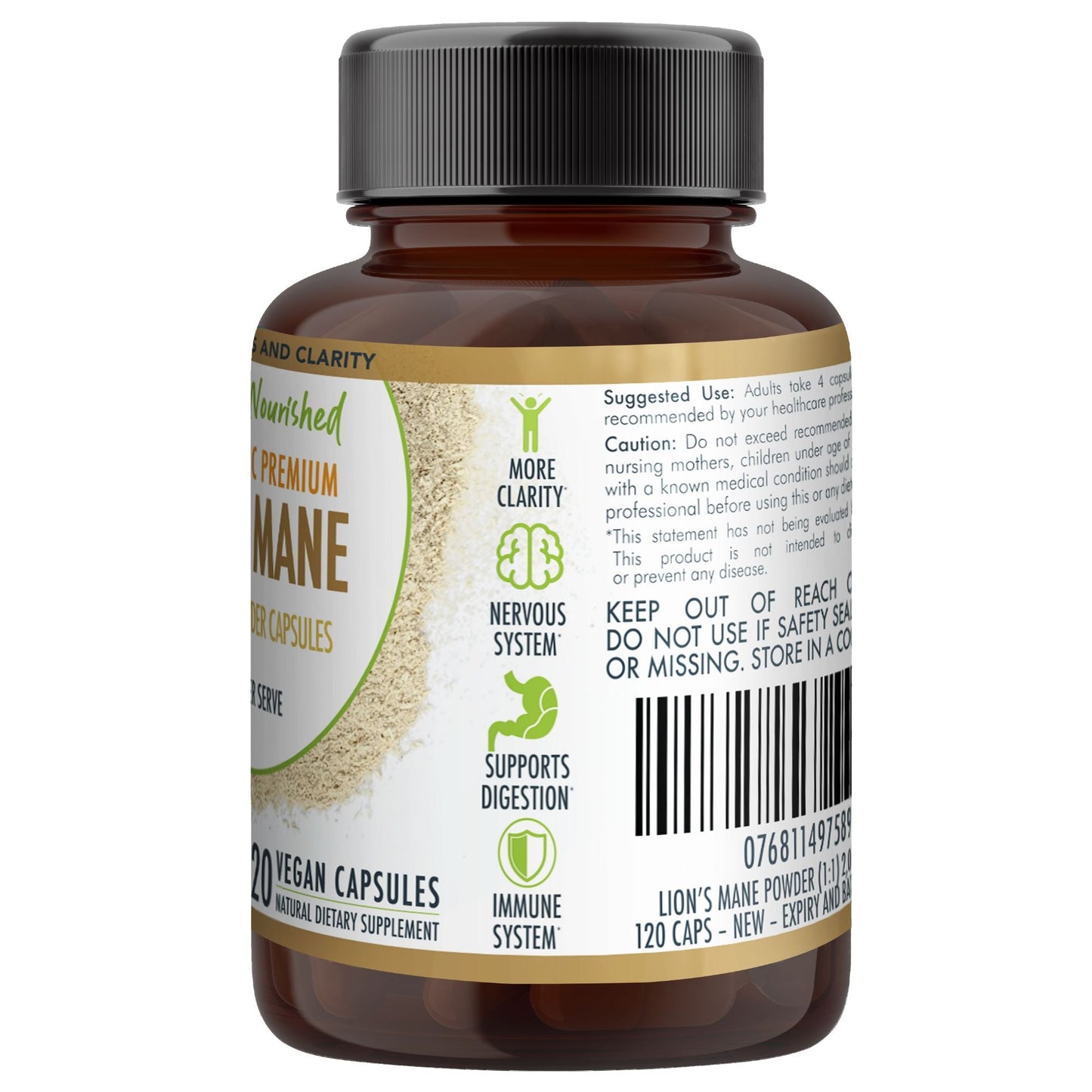 Lion’s Mane Mushroom Hericium erinaceus (2,000mg) 120 Vegan Capsules Health & Beauty > Nutrition & Supplements