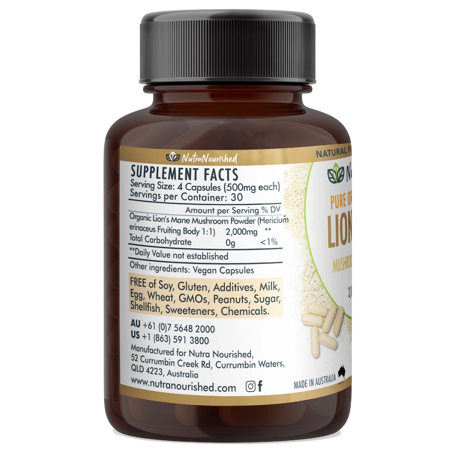 Lion’s Mane Mushroom Hericium erinaceus (2,000mg) 120 Vegan Capsules Health & Beauty > Nutrition & Supplements