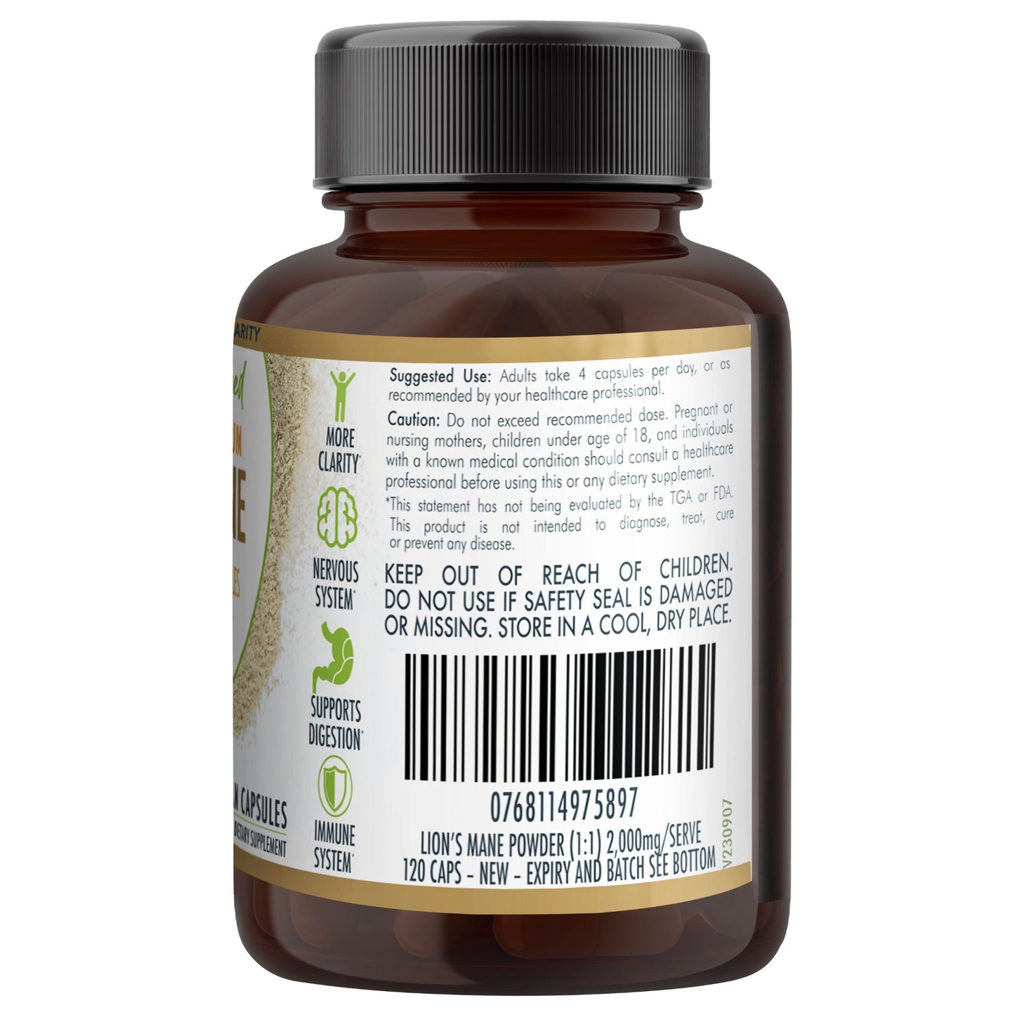 Lion’s Mane Mushroom Hericium erinaceus (2,000mg) 120 Vegan Capsules Health & Beauty > Nutrition & Supplements