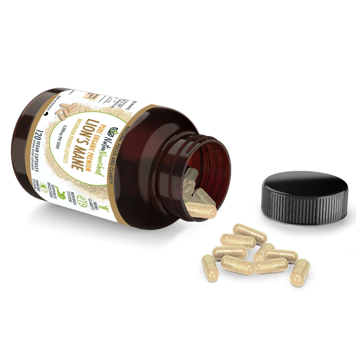Lion’s Mane Mushroom Hericium erinaceus (2,000mg) 120 Vegan Capsules Health & Beauty > Nutrition & Supplements