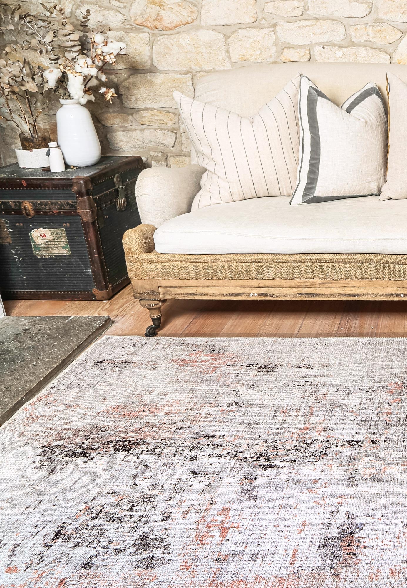 vintage-crown-celine-blush-distressed-vintage-rug 270X365 - Home & Garden > Rugs > Floor Rugs