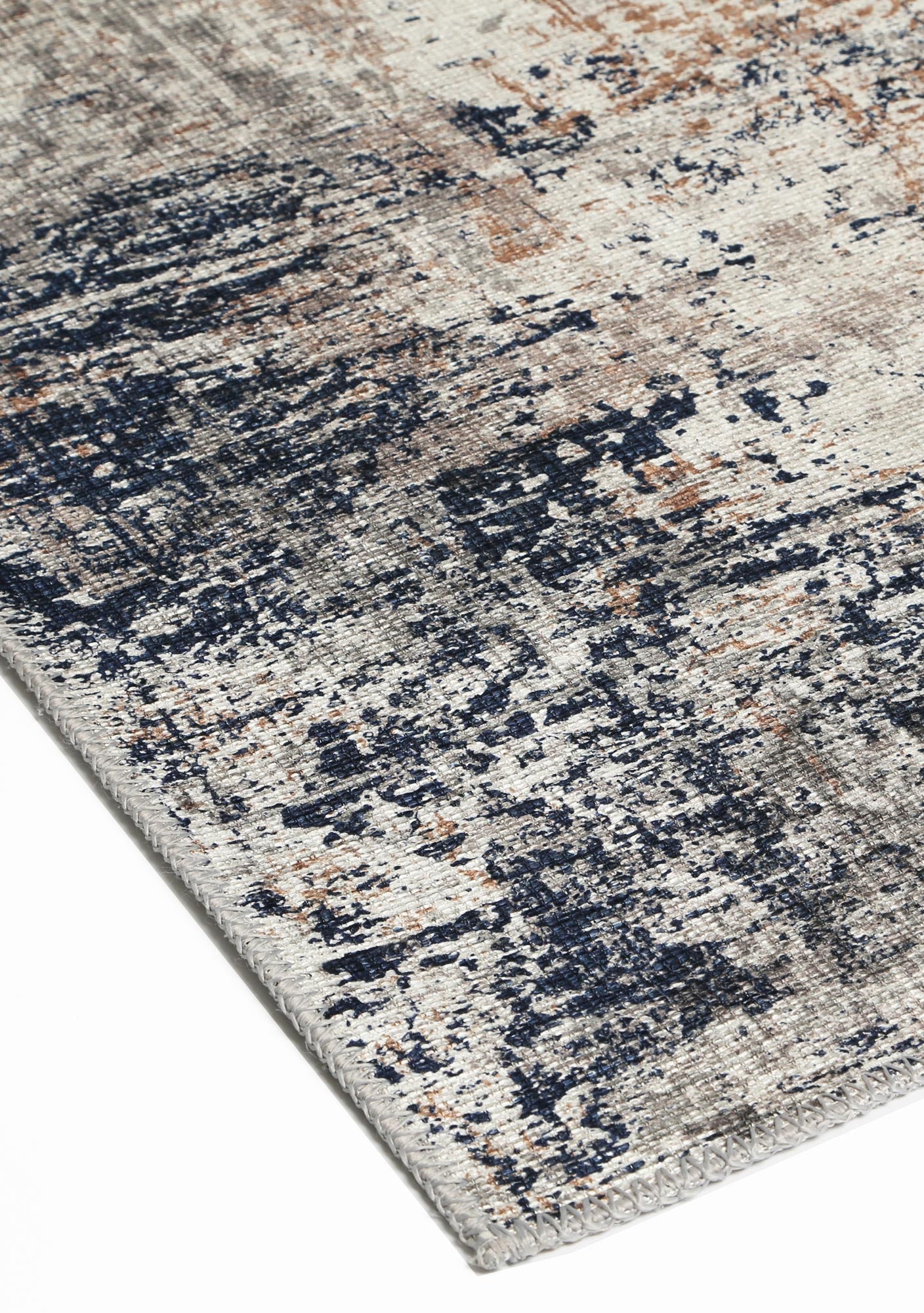 vintage crown anne echo blue grey distressed vintage rug 270x365cm Home & Garden > Rugs > Round Rugs