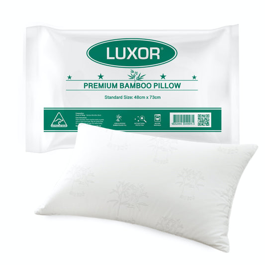 Luxor Australian Made Bamboo Cooling Pillow Standard Size Single Pack - Home & Garden > Bedding > Pillows