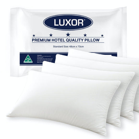 Luxor Australian Made Hotel Quality Pillow Standard Size Four Pack - Home & Garden > Bedding > Pillows