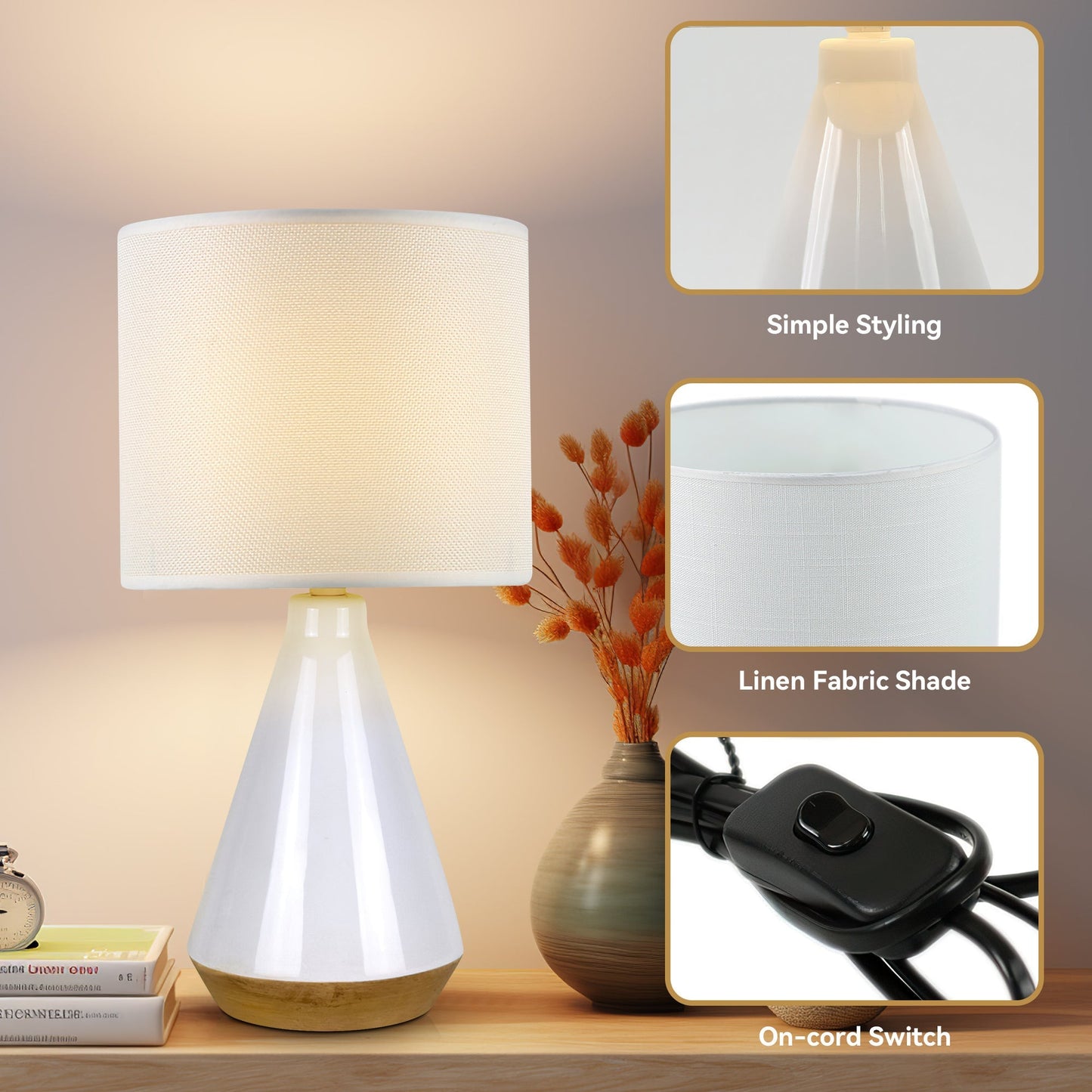 Lux Tapered Ceramic Table Lamp - Home & Garden > Lighting > Table Lamps