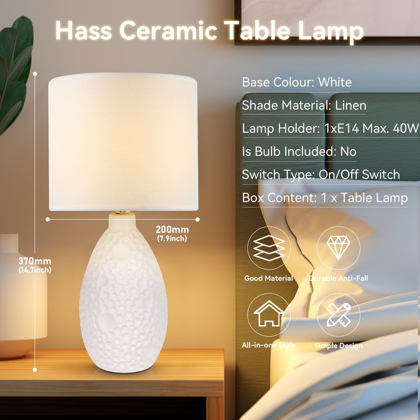 Hass Ceramic Table Lamp - Home & Garden > Lighting > Table Lamps