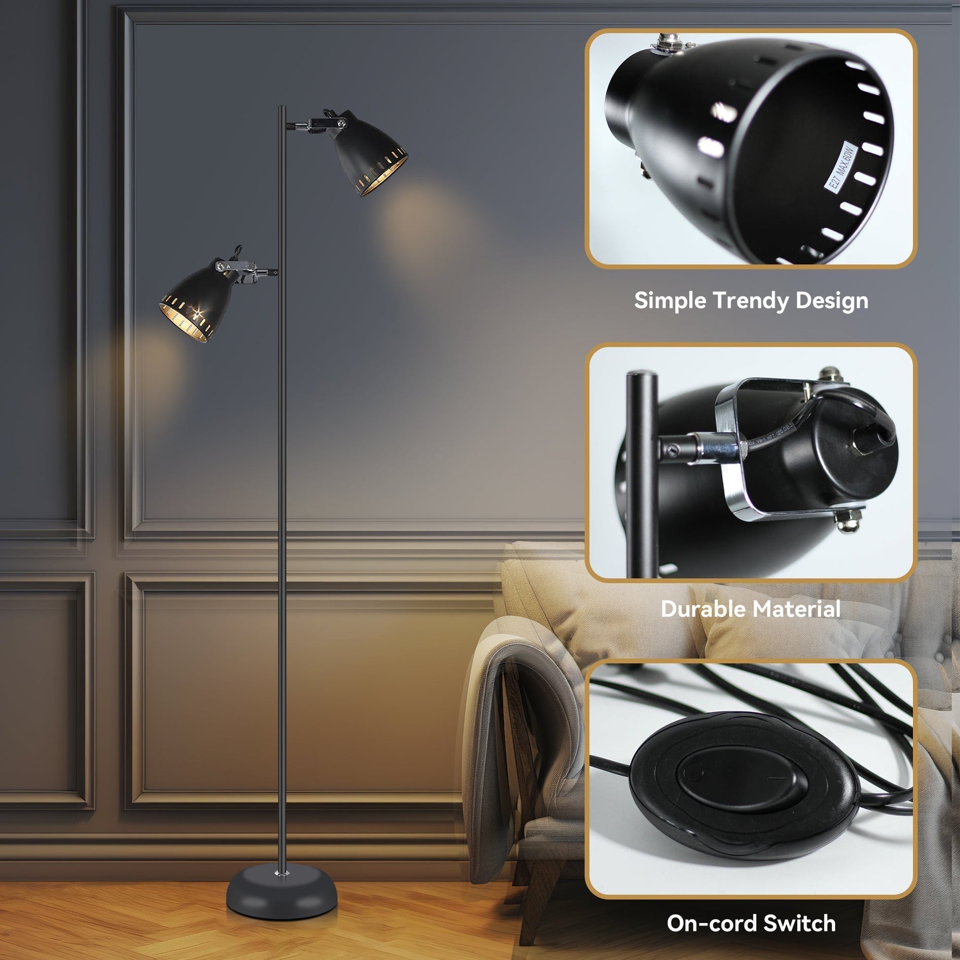 Audrey Floor Lamp Black Home & Garden > Lighting > Night Lights & Ambient Lighting