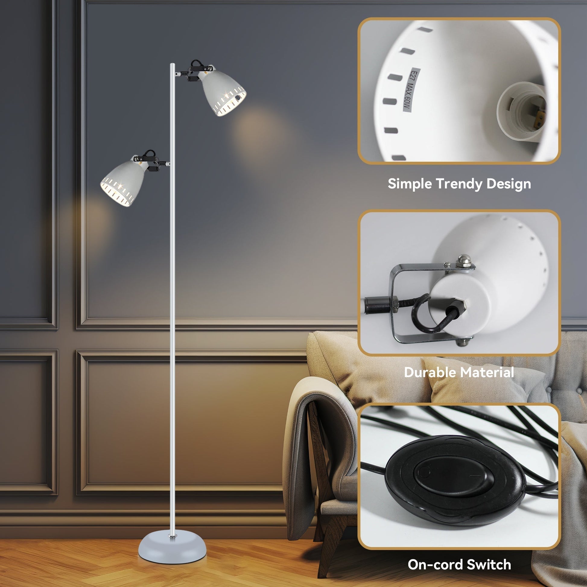 Audrey Floor Lamp White Home & Garden > Lighting > Night Lights & Ambient Lighting