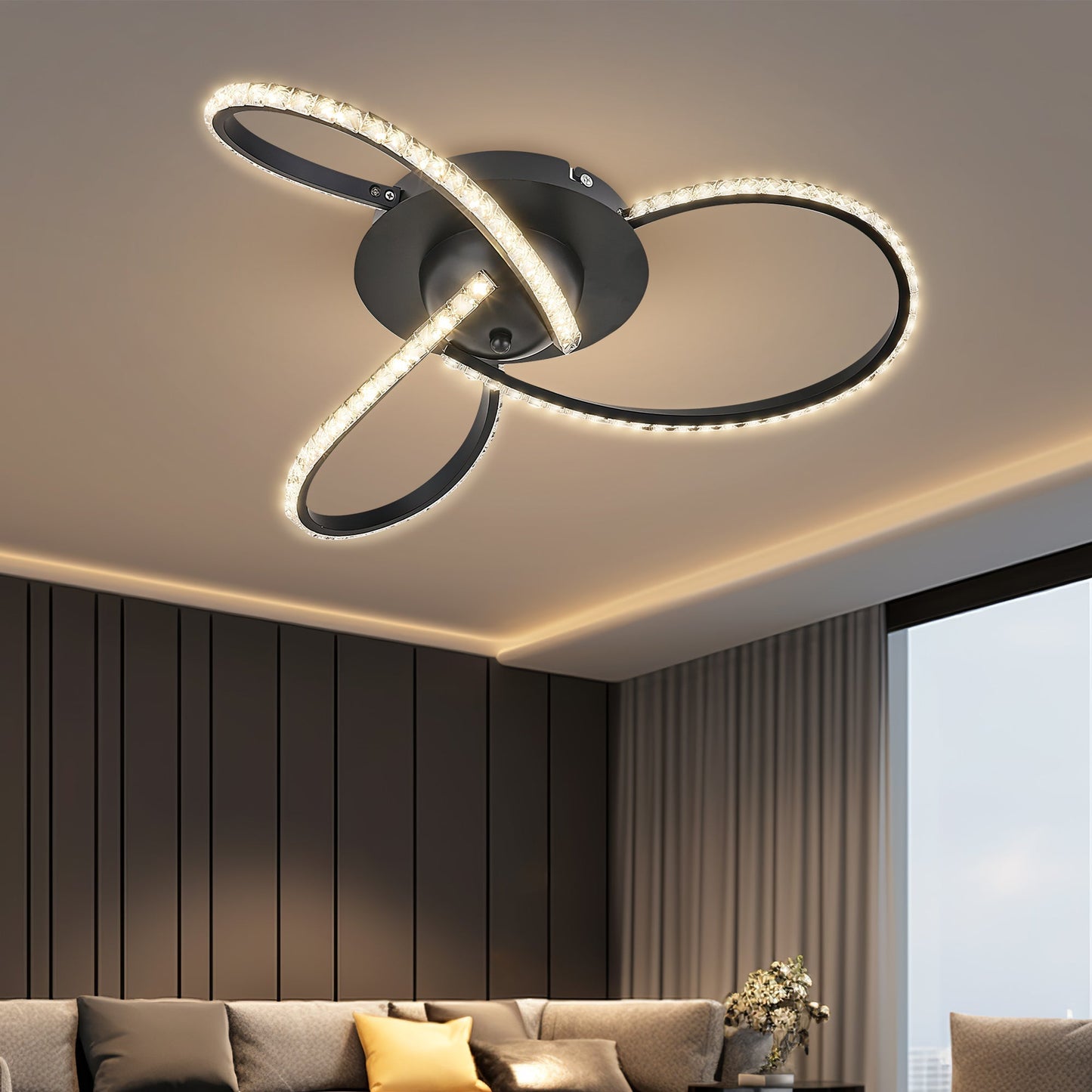 Irie Dimmable 3 Lights LED Ceiling Light - Black - Home & Garden > Lighting > Ceiling Lights