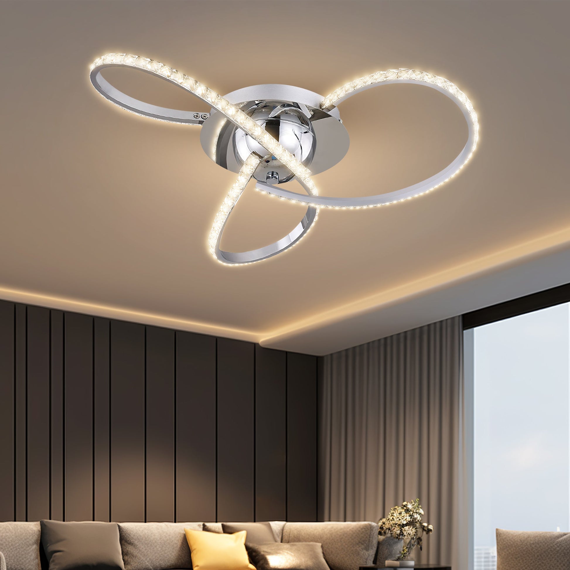 Irie Dimmable 3 Lights LED Ceiling Light Chrome Home & Garden > Lighting > Ceiling Lights