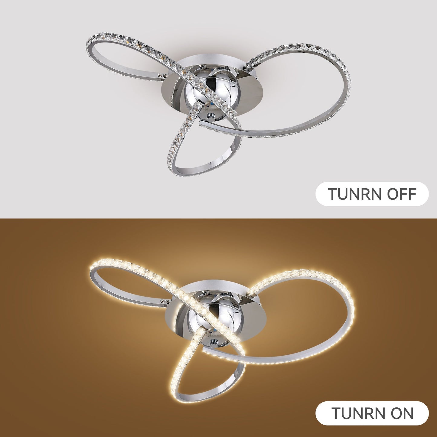 Irie Dimmable 3 Lights LED Ceiling Light - Chrome - Home & Garden > Lighting > Ceiling Lights
