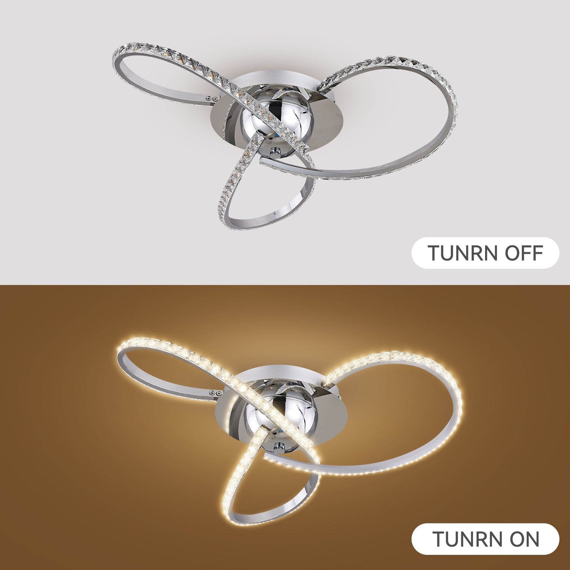 Irie Dimmable 3 Lights LED Ceiling Light Chrome Home & Garden > Lighting > Ceiling Lights