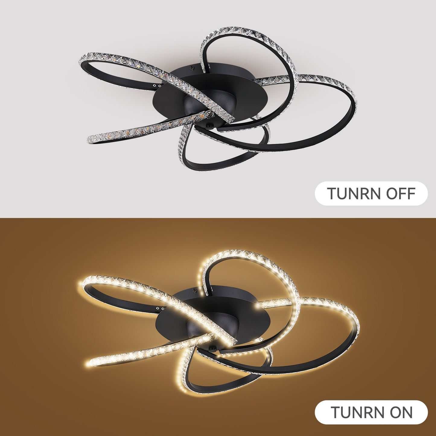 Irie Dimmable 5 Lights LED Ceiling Light - Black - Home & Garden > Lighting > Ceiling Lights