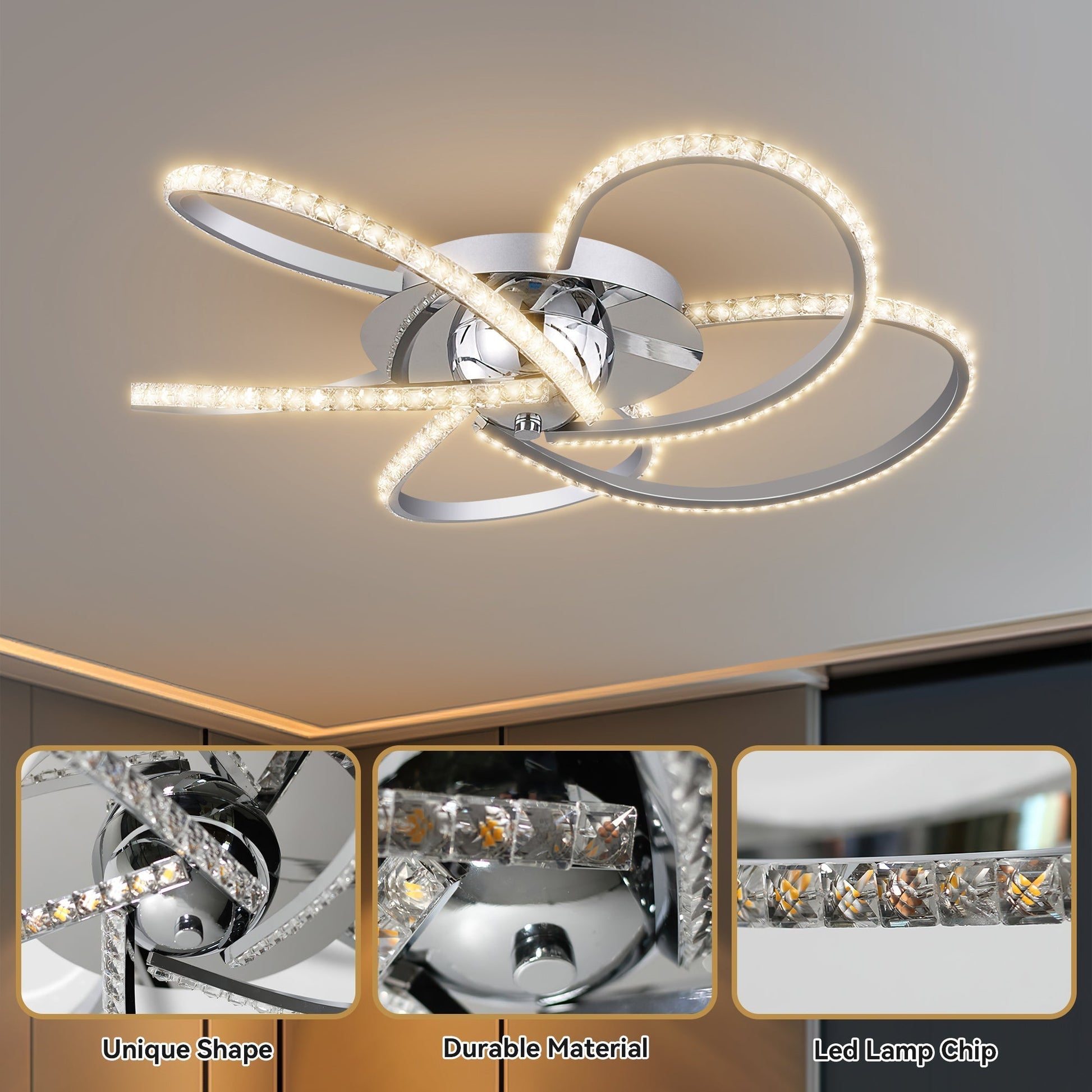 Irie Dimmable 5 Lights LED Ceiling Light Chrome Home & Garden > Lighting > Ceiling Lights