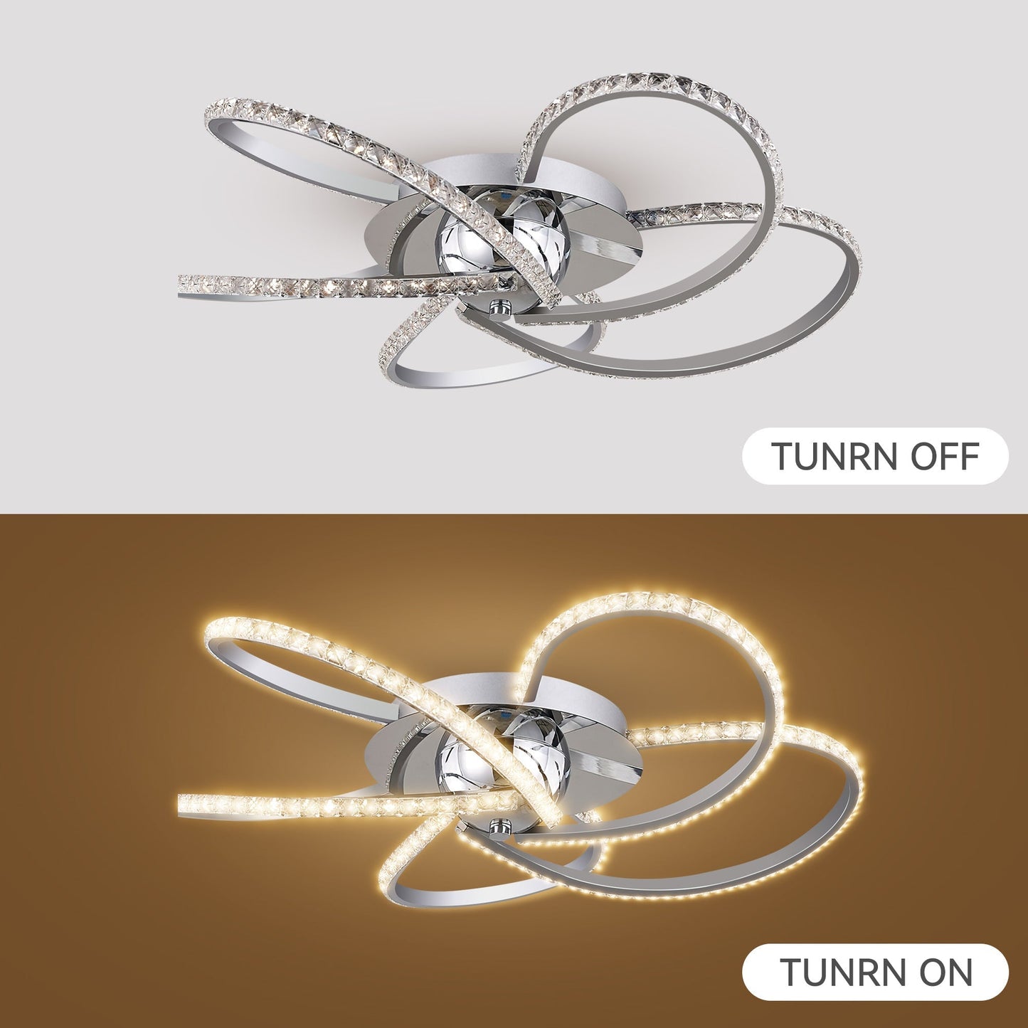 Irie Dimmable 5 Lights LED Ceiling Light - Chrome - Home & Garden > Lighting > Ceiling Lights