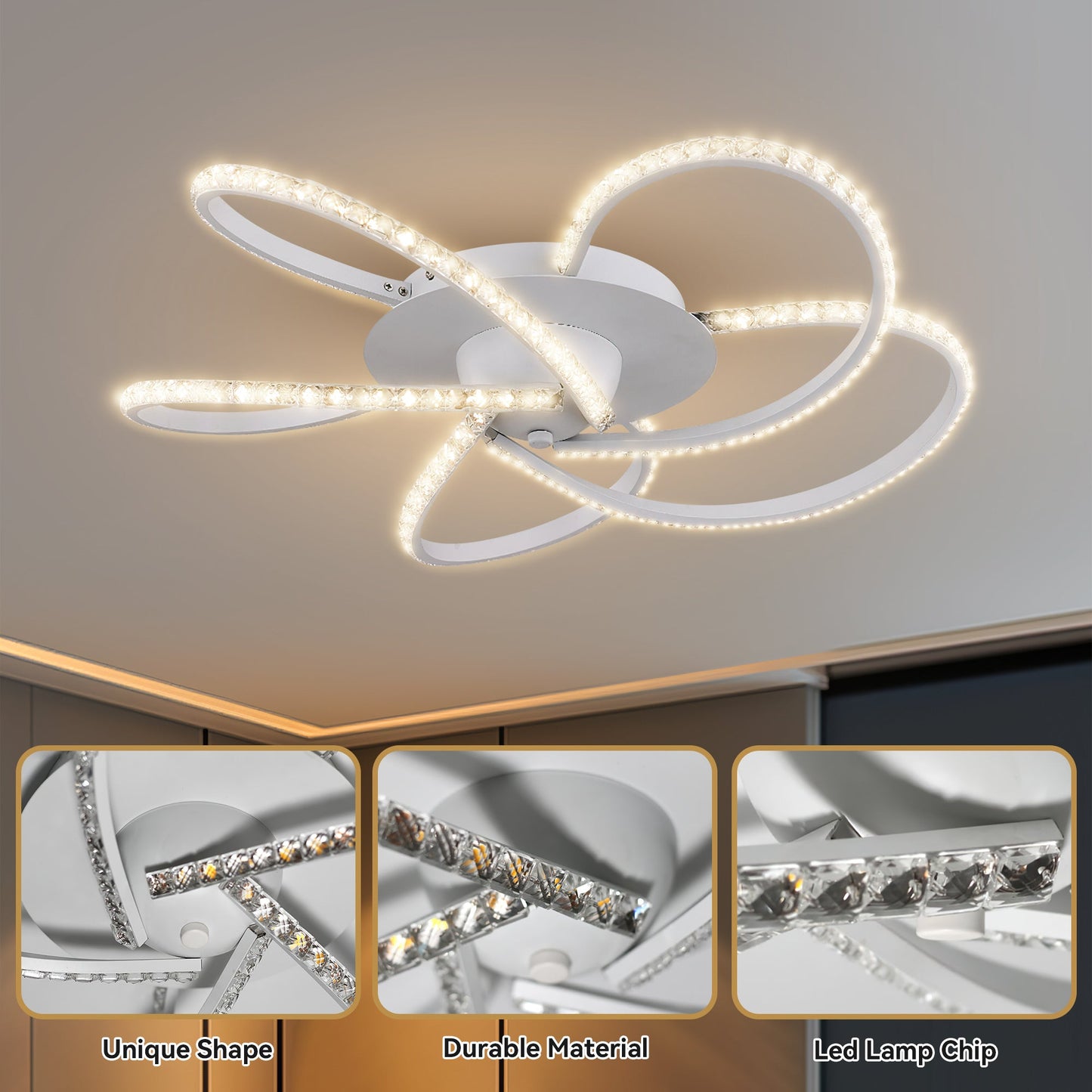 Irie Dimmable 5 Lights LED Ceiling Light - White - Home & Garden > Lighting > Ceiling Lights