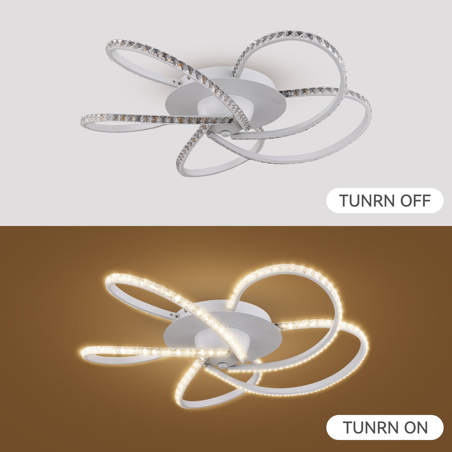 Irie Dimmable 5 Lights LED Ceiling Light - White - Home & Garden > Lighting > Ceiling Lights