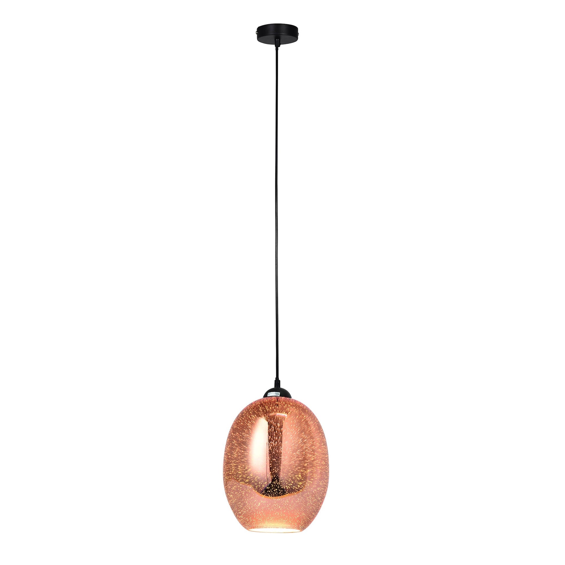 Moravian Glass Oval Pendant Light Chrome Home & Garden > Lighting > Night Lights & Ambient Lighting