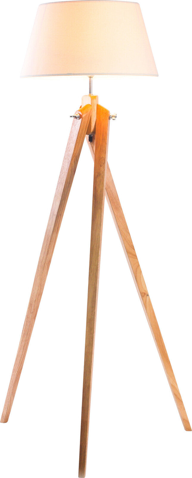 Large Tripod Floor Lamp Linen Shade Modern Bamboo Wooden Retro Twist Light Home & Garden > Lighting > Floor Lamps