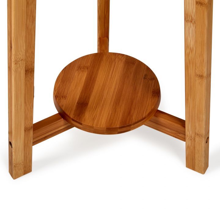 155cm Large Bamboo Wooden Tripod Floor Lamp w Beige Linen Light Shade Home & Garden > Lighting > Floor Lamps