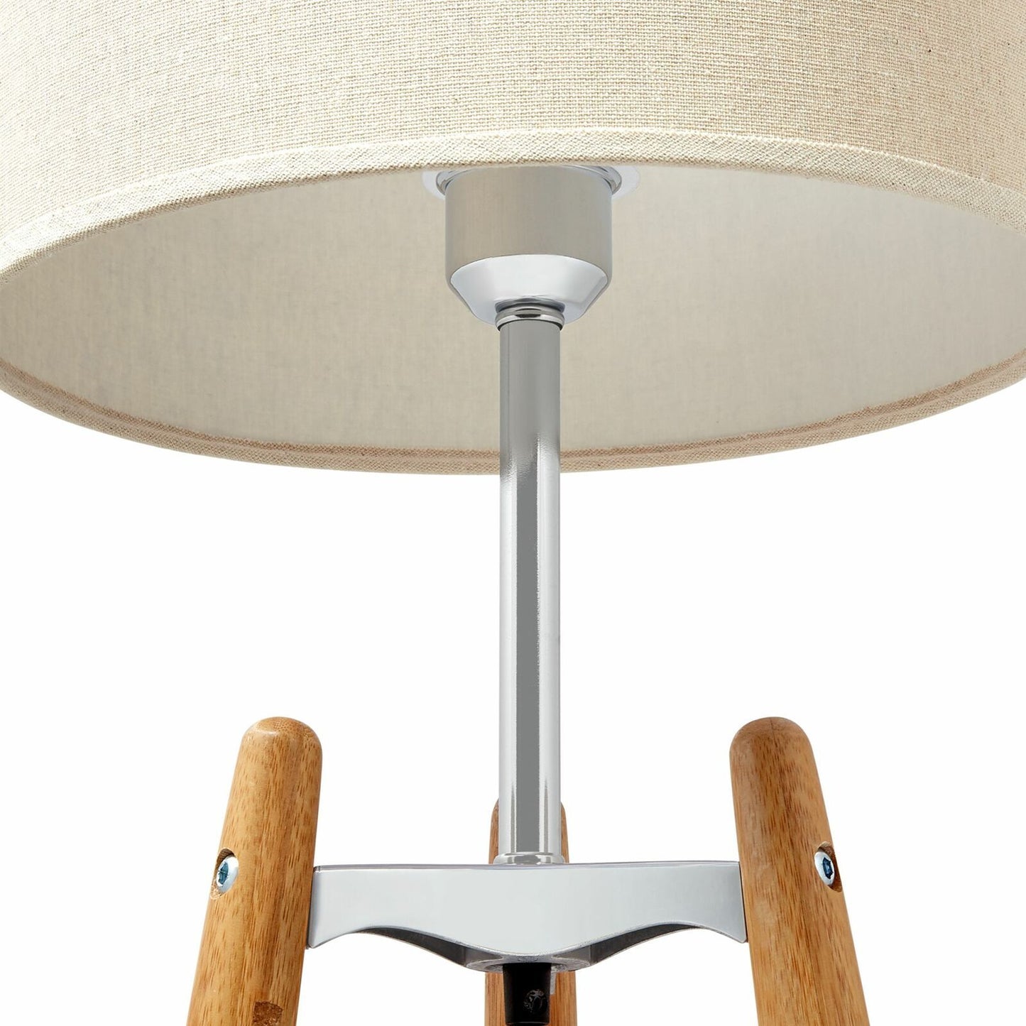 73cm Bamboo Tripod Table Lamp Light Modern Vintage w Beige Linen Shade - Home & Garden > Lighting > Table Lamps