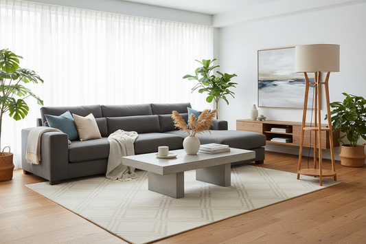 168cm Large Bamboo Wooden Tripod Floor Lamp Light Modern Linen Shade w Shelves