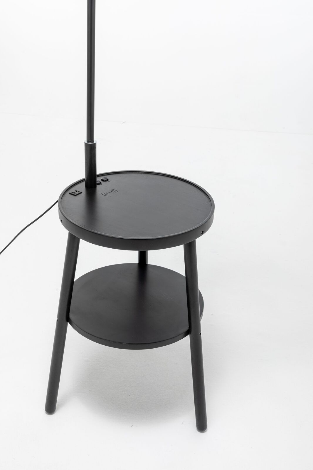 Naples Tripod Floor Lamp Shelf Storage Drawer Bed Side Table Light w/ USB Charger - Home & Garden > Lighting > Floor