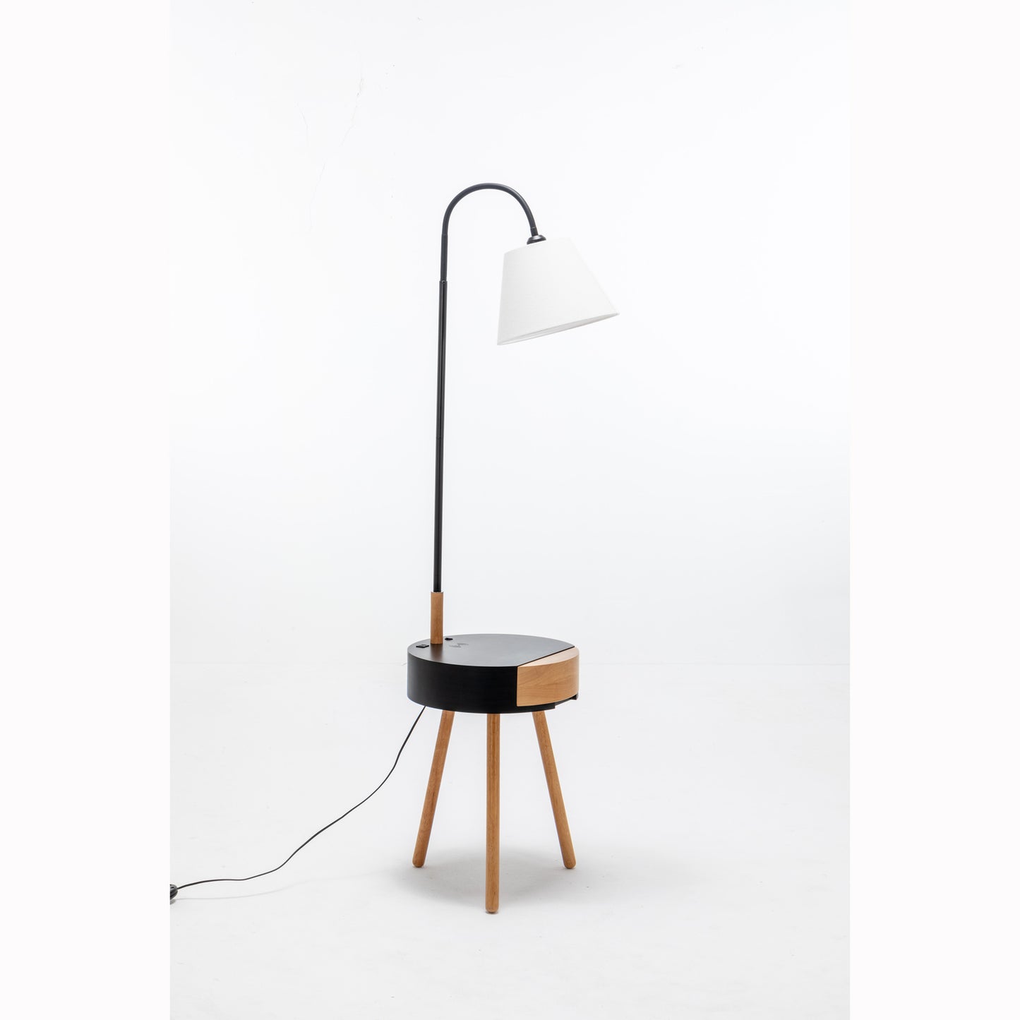 Florence Tripod Lamp Shelf Storage Drawer Bed Side Table Light w/ USB Charger Home & Garden > Lighting > Floor Lamps