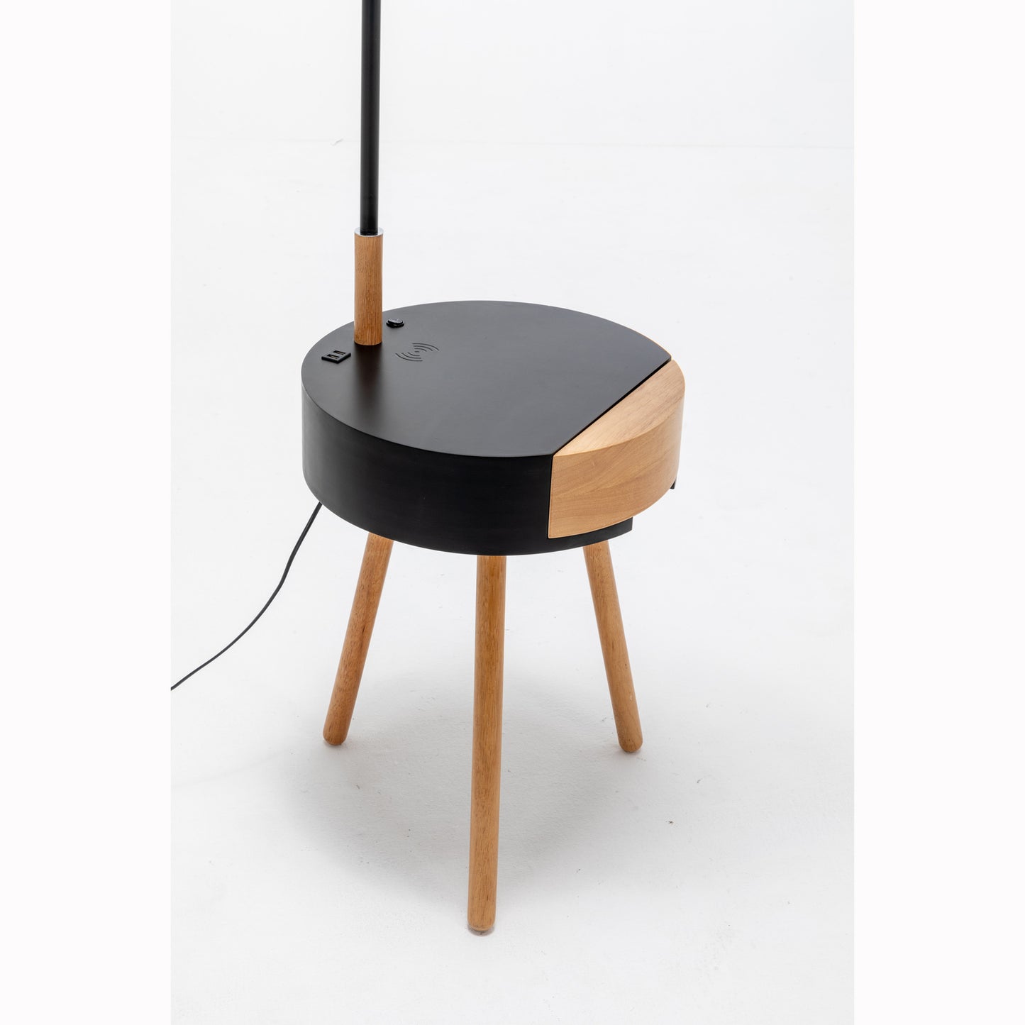 Florence Tripod Lamp Shelf Storage Drawer Bed Side Table Light w/ USB Charger Home & Garden > Lighting > Floor Lamps