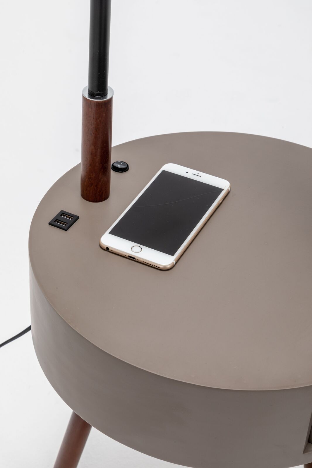 Florence Tripod Lamp Shelf Storage Drawer Bed Side Table Light w/ USB Charger Home & Garden > Lighting > Floor Lamps
