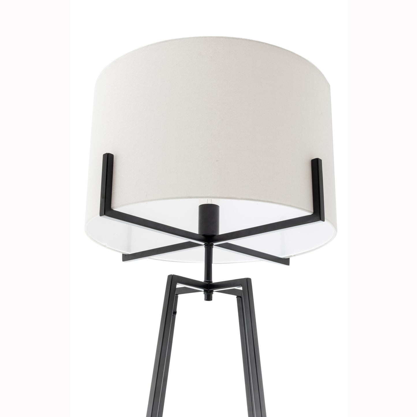Modern Dimmable Floor Lamp + Table Desk Lamp w/ Linen Shade Scandi - Matte Black - Home & Garden > Lighting > Table