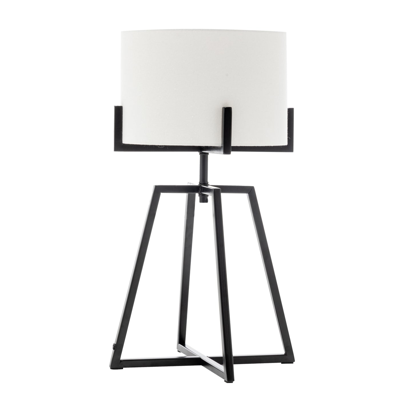 Modern Scandi Metal Dimmable Table Desk Lamp Light w/ Linen Shade - Matte Black - Home & Garden > Lighting > Table Lamps