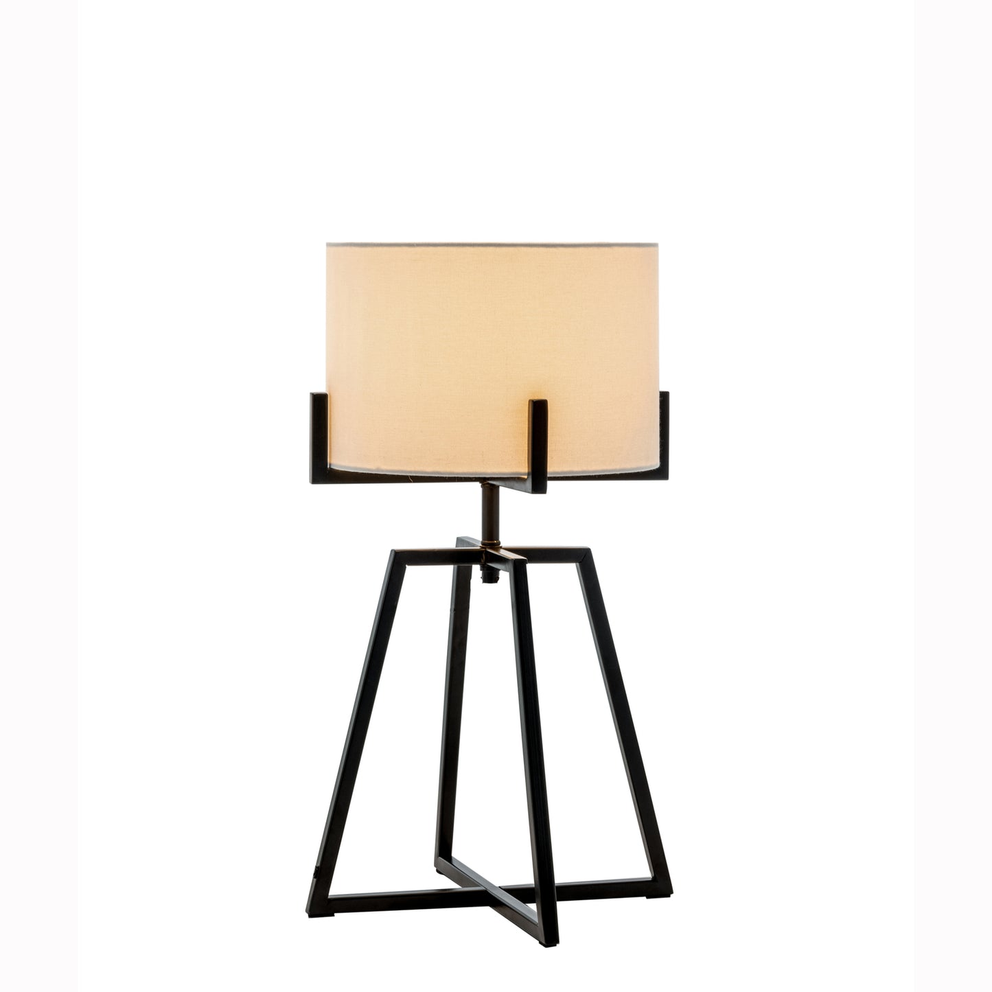 Modern Scandi Metal Dimmable Table Desk Lamp Light w/ Linen Shade - Matte Black - Home & Garden > Lighting > Table Lamps