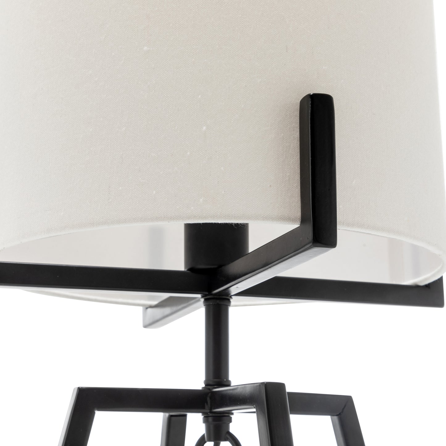 Modern Scandi Metal Dimmable Table Desk Lamp Light w/ Linen Shade - Matte Black - Home & Garden > Lighting > Table Lamps
