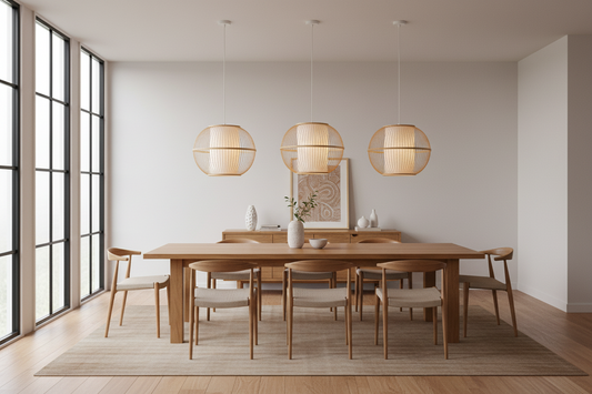 Natural Woven Bamboo Sphere Pendant Lamp Hanging Light Bell Shade Boho Tropical